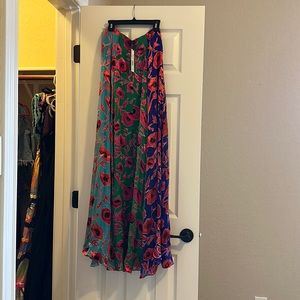 Poppy garden emerald Maxi skirt